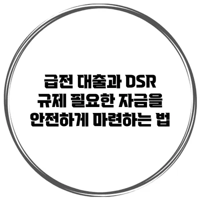 급전 대출과 DSR 규제 필요한 자금을 안전하게 마련하는 법