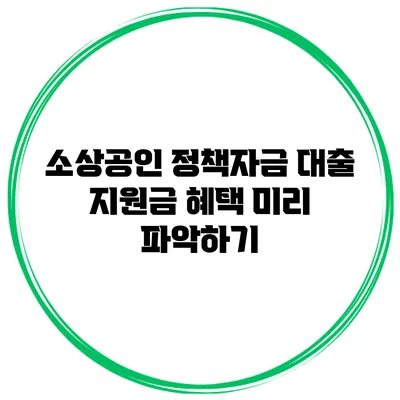 소상공인 정책자금 대출 지원금 혜택 미리 파악하기