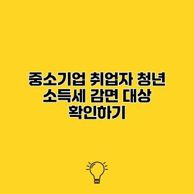 중소기업 취업자 청년 소득세 감면 대상 확인하기