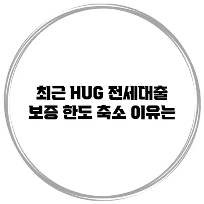 최근 HUG 전세대출 보증 한도 축소 이유는?